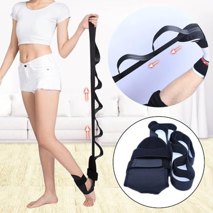 Leg Rehabilitation Training Stretching Belt with Multiple Loops to Lift Leg - Knee Replacement Recovery Aid for Patients Elderly Adults