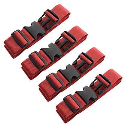 4pcs 74″×2″Luggage Straps for Suitcases,Adjustable Suitcase Straps and Heavy Duty Strap Buckle Packing Straps Travel Accessories,Red - color: Red 4PCS