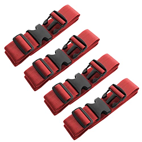 4pcs 74″×2″Luggage Straps for Suitcases,Adjustable Suitcase Straps and Heavy Duty Strap Buckle Packing Straps Travel Accessories,Red - color: Red 4PCS