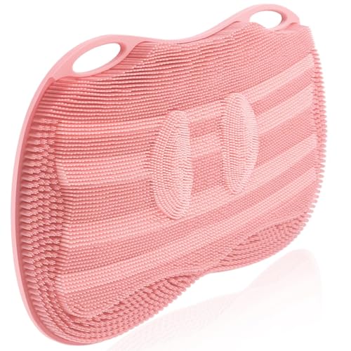 Kalolary Silicone Shower Foot Scrubber Mat with Non Slip Suction Cups - color: Pink