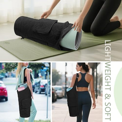 Smasrob Yoga Mat Bag, Yoga Mat Carrier Fits Most Mats (Bag Only), Black
