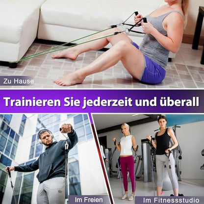 WHATAFIT Resistance Bands with Handles, 5-Level Exercise Bands for Workout - color: Purple Grey
