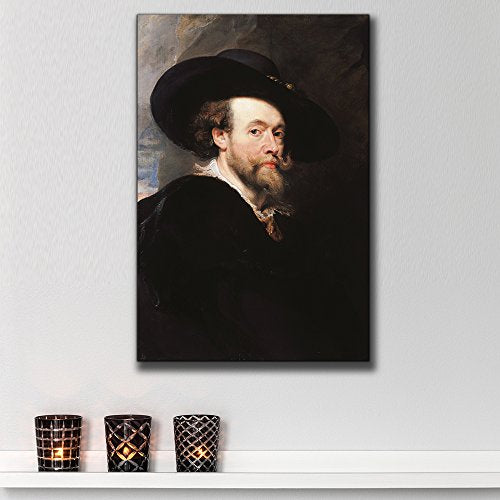 wall26 - Oil Painting of Self Portrait by Peter Paul Rubens - Baroque Style - Catholic, Christianity, Religion, Religious - Canvas Art Home Art - 12x18 inches - color: 05. Self Portrait, size: 18"L x 12"W