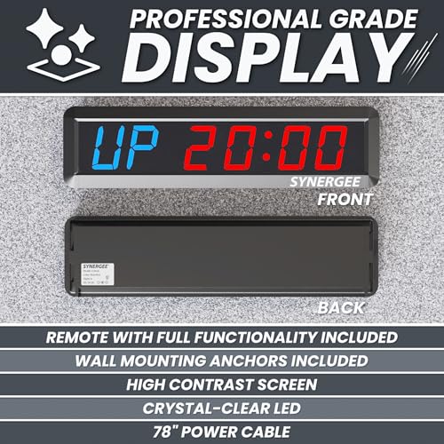 Synergee 16.5" Interval Timer – Programmable Wall Mounted Clock - color: A) Medium 16"