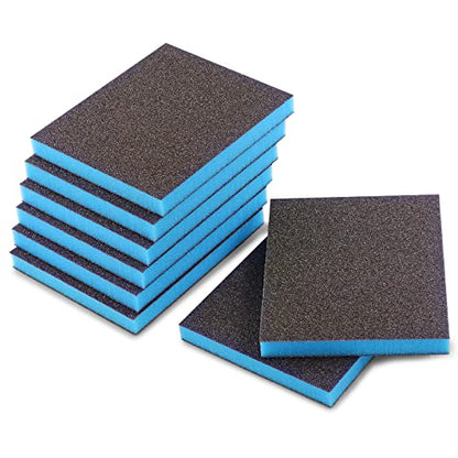 8Pcs 60 Grit Sanding Sponge, Jamiikury Coarse Sanding Blocks Washable and Reusable, Wet Dry Sandpaper Sponge for Wood Metal FurniturePaint and Drywall - size: 60 Grits