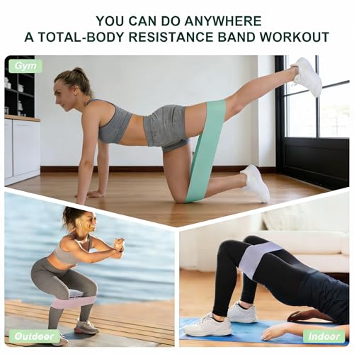 Non-Slip Fabric Resistance Bands Set, 3 Levels for Men & Women