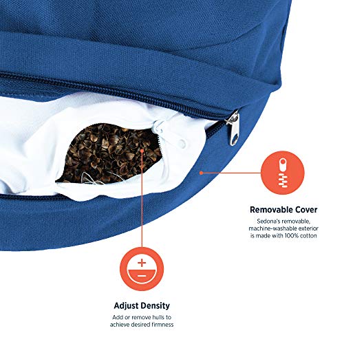 Retrospec Sedona Meditation Cushion, Buckwheat Pillow, Meditation Pillow - color: Midnight Blue, size: 1 Count (Pack of 1)