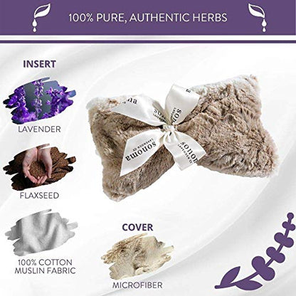 Sonoma Lavender Spa Mask, Heatable/Chillable Aromatherapy Eye Pillow with Lavender Infused Flaxseed Insert, Eye Compress for Stress Relief with Removable and Washable Cover (Arctic Circle) - color: Arctic Circle