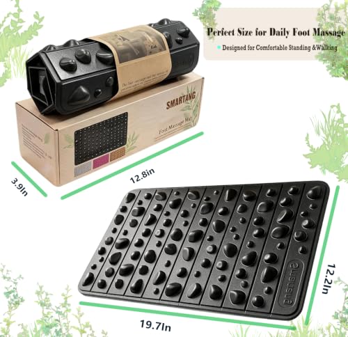 Smartrang High Elasticity Acupressure Mat, Foldable Particle Foot Massager, Pressure Point Pad for Relieve Foot Pain, Fasciitis - color: Black