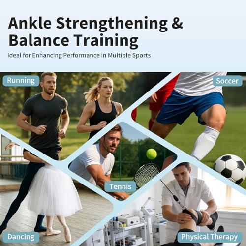 Professional Ankle Balance Board - Adjustable Foot Strengthener with 12 Interchangeable Pods for Stability Training at Home, Gym, Outdoor & Workspace, Physical Therapy and Pain Relief