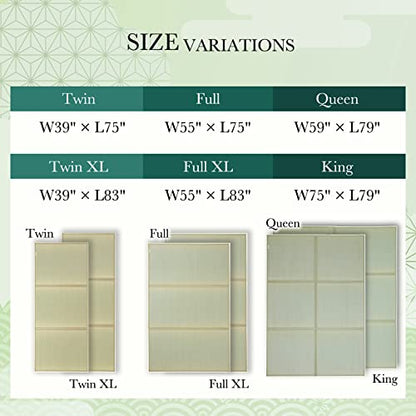 FULI Japanese Tatami Mattress, Foldable Igusa Rush Grass, Natural, Full XL | Tatami Rug, Japanese Floor Mattress Mat, Made in Japan, 0.5 in thick, firm woven surface, tri-fold design - size: Full XL (83"L x 55"W x 0.5"Th), style: Foldable Mat