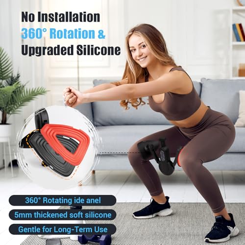 Thigh Trainer for Women, 15-80LB Adjustable Resistance with Resistance Band | Inner Thigh Exerciser for Pelvic Floor Muscle, Shaping, Yoga & Home Fitness, Includes a Storage Pouch and Training Manual