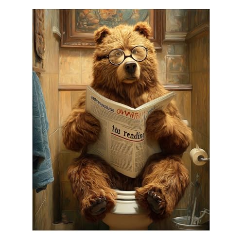 Reivworl Bear Paint by Numbers Kit for Adults Beginner 16×20 inch | Bear Paint by Number Kits 16×20 inch, Crafts on Canvas with Gifts. - color: 04-Bear