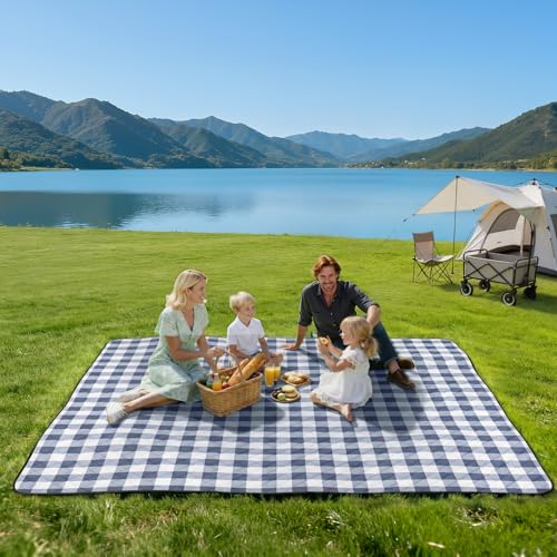 TigeJoy Extra Large Picnic Blanket Waterproof Beach Blanket 80''x80'' - color: Blue, size: 6'8" x 6'8" (Rectangular)