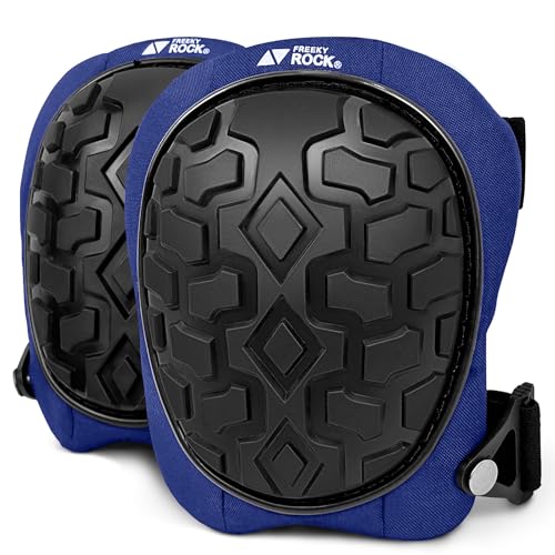 Professional Knee Pads for Work Construction with Heavy Duty Cap Foam Padding Gel Cushion Knee Pads for Men, Comfortable Adjustable Strong Strap, Military Grade Rivet for Flooring Gardening, Blue - color: Blue