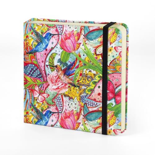 5x5" Sketchbook,Pocket Hardcover Notebooks,Sketch Books for Drawing Writing | 80gsm Blank Pages,96Sheet/192Pages,Cloth Cover,Portable Small Size for Sketching,Diary Memo Planner.Hummingbird - color: Cloth-Hummingbird