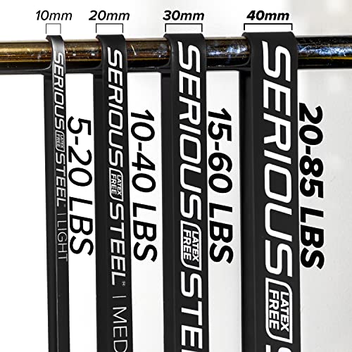 Serious Steel Fitness Non Latex (Latex Free Resistance Bands) Resistance Bands Exercise Bands | Use for Pull-Ups, At Home Workouts, Strength Training and Resistance Training(41" Sets) - color: Set (4-Bands