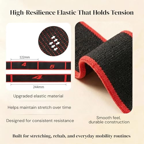 Resistance Bands for Stretching, 8 & 12 Loop Stretch Strap Set, Numbered Yoga & Physical Therapy Bands for Flexibility, Pilates & Full Body Workout (35" & 51")