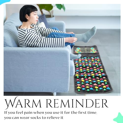 BBTO Foot Massage Mat Reflexology Walk Stone Road for Acupressure Foot Massage Acupoint Mat for Long Sitting Elderly Students and Office Workers(55.12 x 13.78 Inches) - size: 55.12 x 13.78 Inch