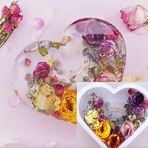 Large Silicone Molds for Resin, Heart Resin Mold, Epoxy Resin Molds for Flowers Preservation, Resin Art Casting, DIY Wedding, Valentine, Home Decors (8.3'' x 2'') - size: Heart Resin Mold