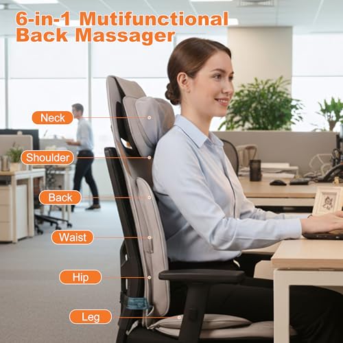 Shiatsu Neck and Back Massager, Rolling Up and Down Deep Tissue Pain Relief - color: Gray