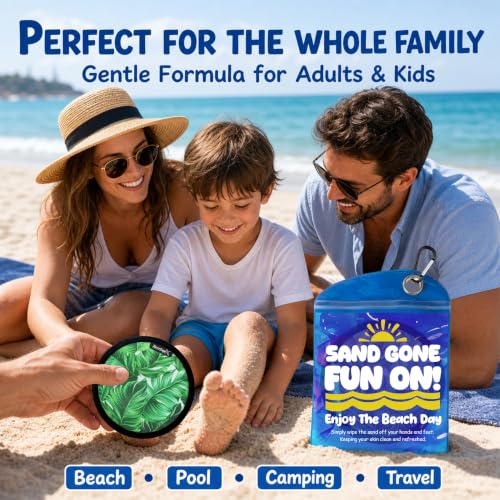 Sand Remover for Beach Towels - Soft Quick Clean Mitt for Kids & Adults | Removes Sand in Seconds,Gentle on Skin,Reusable & Washable,Beach Vacation Essential,Perfect for Beach, Pool & Camping - color: Green Leaves
