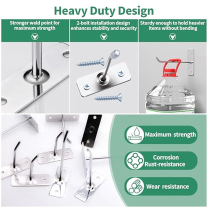 40 Pcs 6"/15CM Stainless Steel Wall Mounted Hooks with Protective Caps and Screws, Coat Bag Hat Utility Hook, Garage Tools Storage Organizer & Hanger for Office Kitchen Home Shop - size: 6" / 15cm