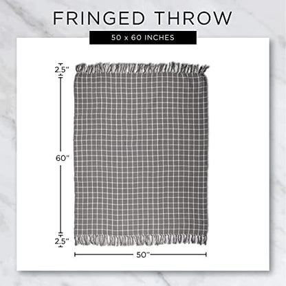 DII Herringbone Striped Collection Cotton Throw Blanket, 50x60, Blue - color: Blue, size: 50x60"