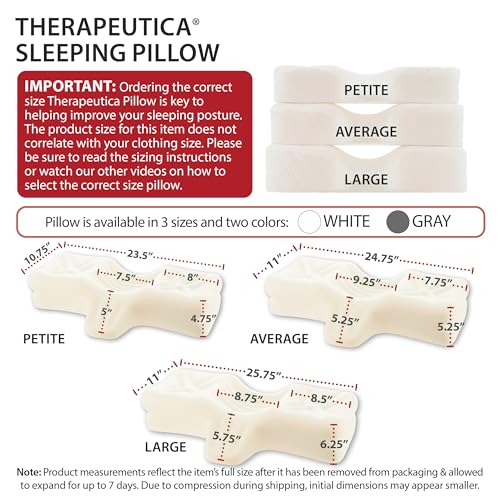 Therapeutica Ergonomic Cervical Pillow for Neck Pain Relief, Average, GR - color: Gray, size: Average
