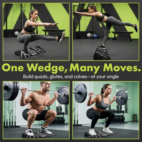 Squat Wedge Block – Non-Slip EVA Material Slant Board with 15°/30°/40° Angle Markings, 15° Heel-Elevated Incline Squat Wedge for Deep Squats & Calf Stretches (Gym, Home, Therapy & Yoga)