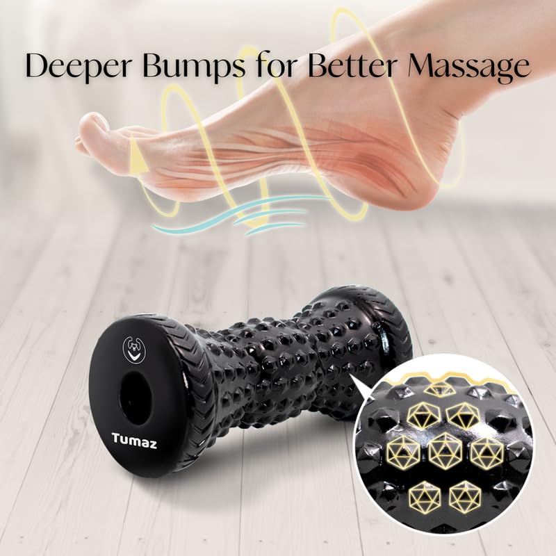 Tumaz Foot Roller & Massage Ball 3-in-1 Set - color: Diamond(black) 3-piece Set