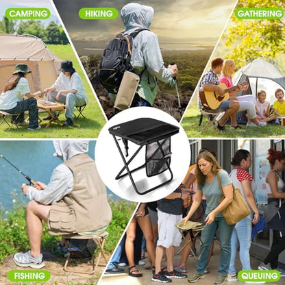 CAMDOOR Portable Folding Stool 16 Inch Collapsible Stool for Adults 400 lbs
