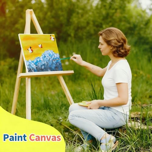 DIY Canvas Painting Kit with Clay, 3 Blank 8x10 Inch Canvas Panels, 5 Packs of Clay, 8 Vibrant Acrylic Paint Colors, and 3 Brushes, Creative Art Kit for DIY Projects & Crafting Fun - size: 8"x10"(3-Pack), style: DIY Clay
