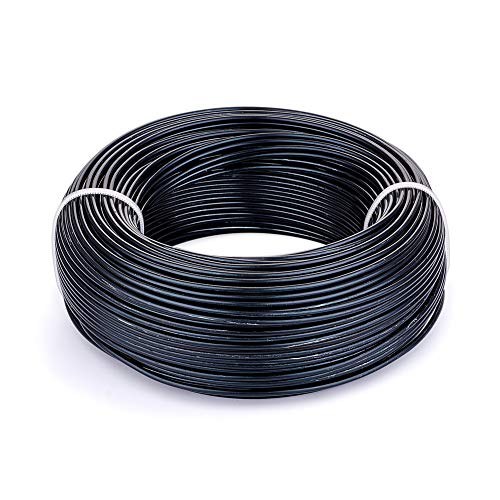 Fashewelry 656 Feet 18 Gauge Aluminum Wire Black Bendable Metal Craft Wire for Beading Jewelry Craft Making - color: Round-18 Guage-Black