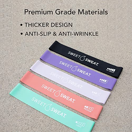 Sweet Sweat® Mini Loop Hip Bands with 5 Levels of Resistance (Multi-Color)
