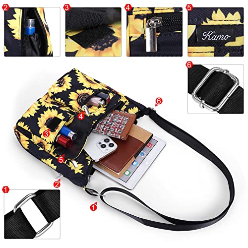 Kamo Crossbody for Women - Multi-pocket Shoulder Lightweight Messenger Casual Printed Purse Handbag Travel Bag - color: A#4