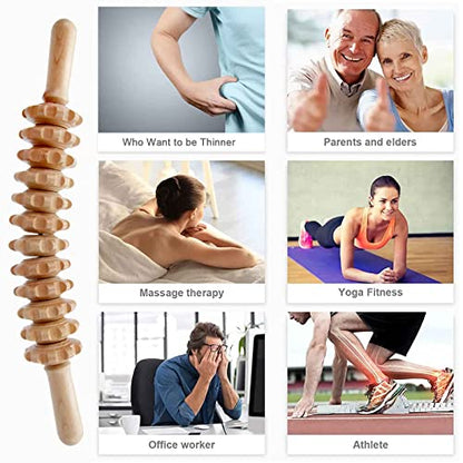 Wood Therapy Massage Tools, 16 inch Professional Wooden Massage Roller Stick & Wood Therapy Tools for Body Shaping, Body Sculpting Tools, Ease Deep Tissue - style: Roller Stick