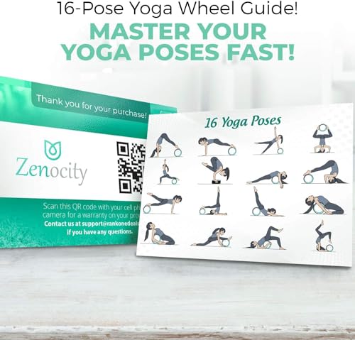 Yoga Back Roller - Yoga Wheel for Stretching and Back Pain Relief - Back Stretcher - Foam Roller - Balance Accessory for Stretching - Thick Padding for Comfort - Improve Flexibility