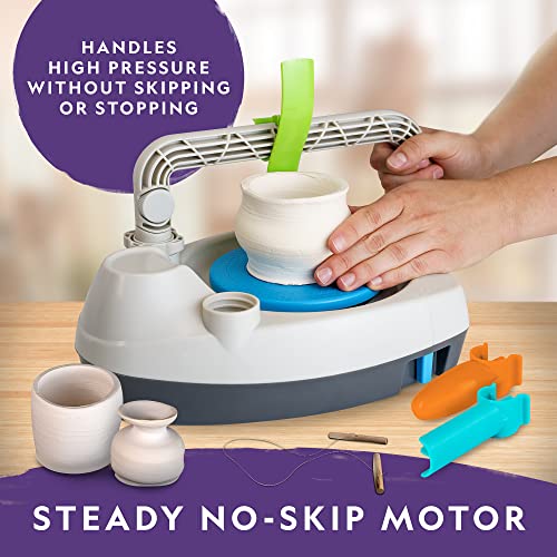 National Geographic Pottery Wheel for Kids Complete Beginner Kit | 2-Speed Electric Motor, 2 Lbs. Air-Dry Clay, Sculpting Tools, Paints and Apron, Creative Craft Toy, Birthday Gift - style: Starter Pottery Wheel