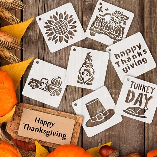 Augshy 56Pack Fall Stencils for Painting on Wood Crafts Thanksgiving Decor | Reusable Thanksgiving Stencils, for Seasonal Home Art, Simple Patterns for Beginners, Creative Autumn Holiday Projects, 3inch - style: Fall