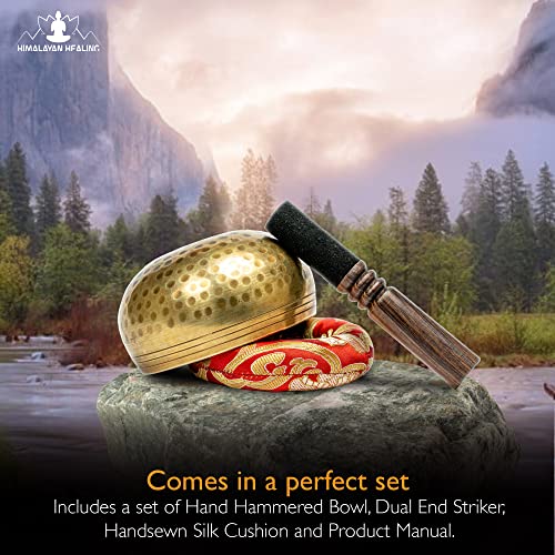 Tibetan Singing Bowls Set~ Meditation Sound Bowl hand Hammered in Nepal For Yoga, Meditation, Mindfulness, Healing & Chakra balancing~ (3.5 inch) - size: 3.5 inch