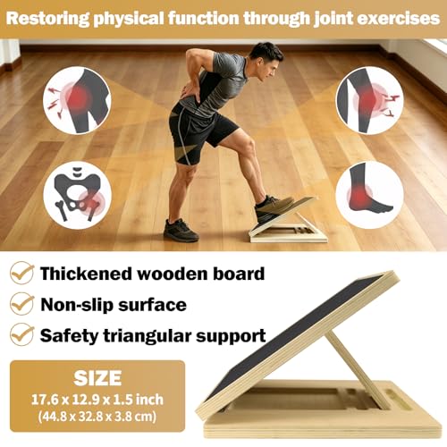Slant Board for Calf Stretching and Exercise with Training Poster