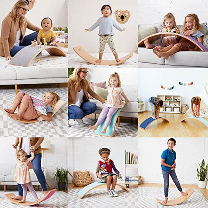 ECR4Kids Balance Board, Montessori Toy, Grey - color: Grey