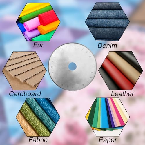 5pcs Rotary Cutter Blades Compatible with/Martelli/Dremel/Truecut, 2.36in/60mm Round Hole Fabric Rotary Cutter Replacement Blades for Quilting Sewing Arts Crafts Scrapbooking