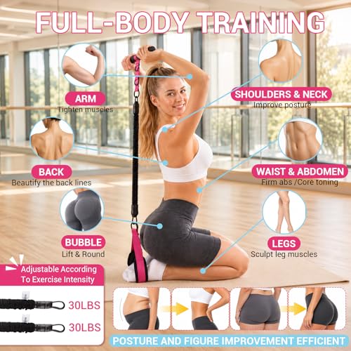 Adjustable Pedal Resistance Band with Handle, Poster, Carry Bag and 2 Tube