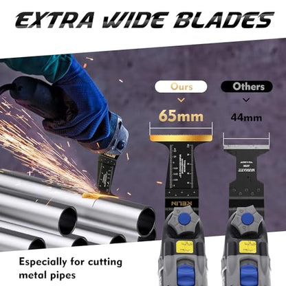 6 PCS Carbide Titanium Oscillating Blade,Universal Multitool Blades | Heavy Duty Oscillating Tool Saw Blades for Steel Bolts Screws Metal Wood Cutting with Hangable Case,Fit For Bosch Fein Dewalt - size: 6 PCS (Carbide + Titanium)