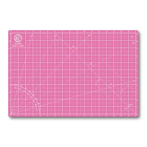 KC GLOBAL A3 (18"x12") Self-Healing Cutting Mat (Pink) - Sturdy, Reversible, Eco-Friendly, Non-Slip. Premium Desk Mat for Crafters, Quilters, and Hobbyist - color: Pink, size: 18"L x 12"W