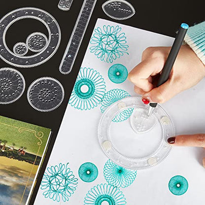 Chivao Spiral Art Kit Circle Stencils Drawing Tool Geometric Ruler,Classic - style: Classic