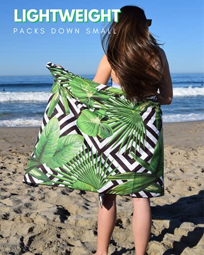 ECCOSOPHY Microfiber Beach Towel - Quick Dry, Sand Free and Oversized 71x35 | Super absorbent, lightweight, swimming, gym, extra large, pool, cruise, camping, yoga, travel, compact, carry bag, vacation - color: Madagascar