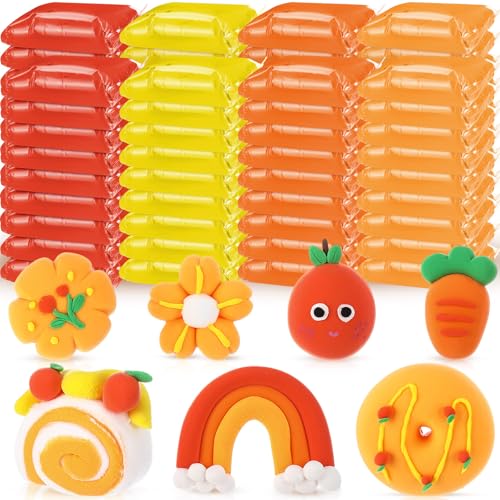 VioraWhite 72 Pcs 38oz Air Dry Clay Bulk Modeling Clay,Orange | Ultra Lightweight Foam Modeling Clay for Kids Adults, DIY Gifts Party Arts Crafts, School Project Supplies - color: Orange